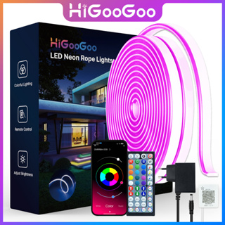 HiGooGoo 30/20Metros Néon De Tira Led RGB APP Controle Remoto IP65 Luz Flexível À Prova D'água Com Fonte Carnaval Natal em Oferta na Shopee