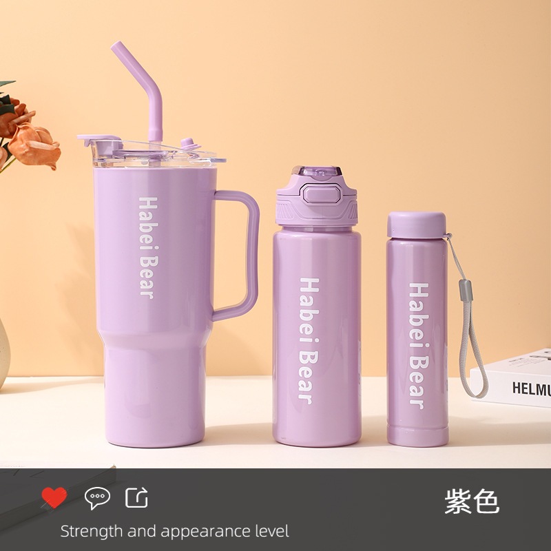 Kit 3 Garrafa Copo Tendência Agua Squeeze Com Adesivos Lembretes beber Agua em Oferta na Shopee