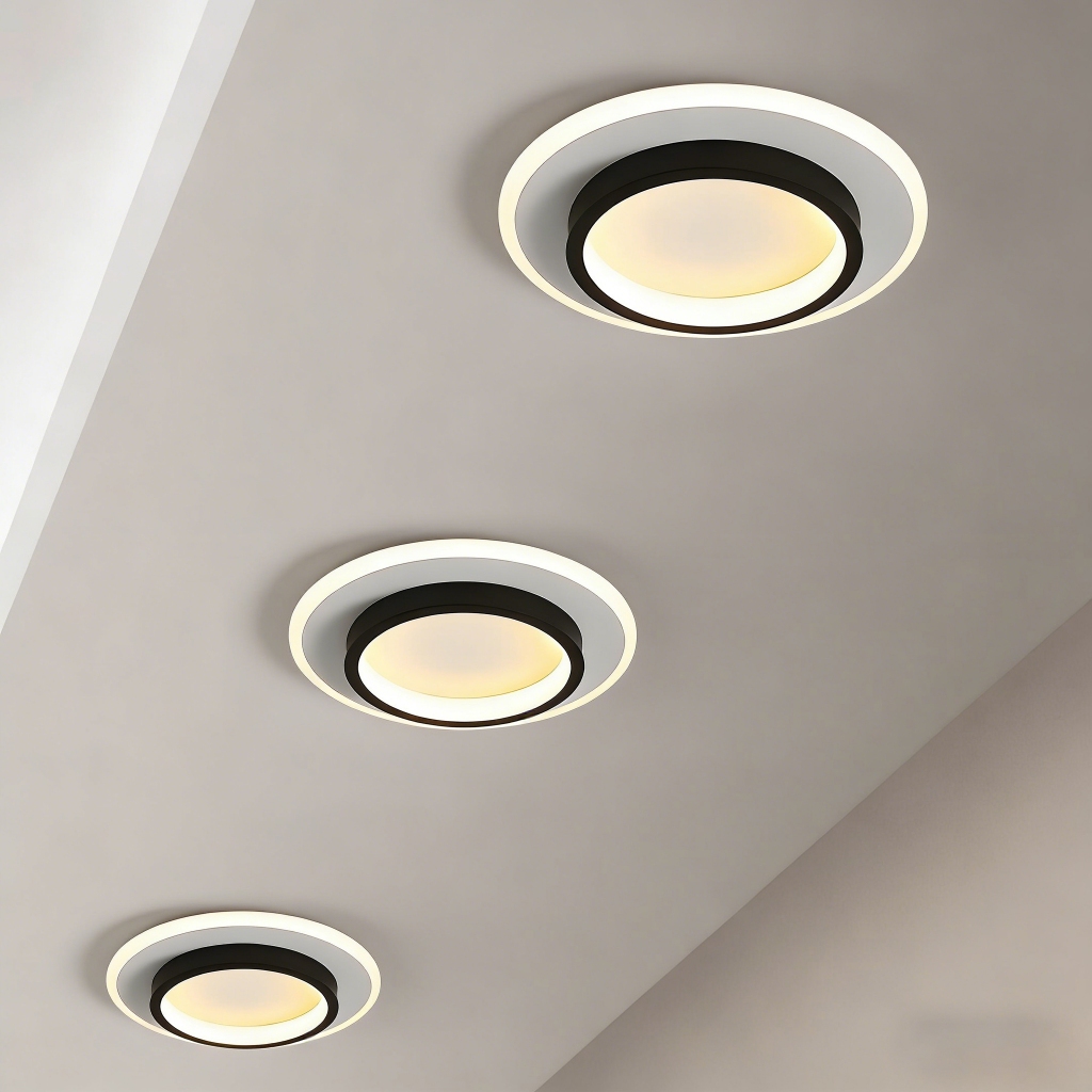 Plafon Luminária de Teto 3 Cores LED Minimalista para Sala e Corredor Branco Quente 110V-220V Fácil de Instalar em Oferta na Shopee