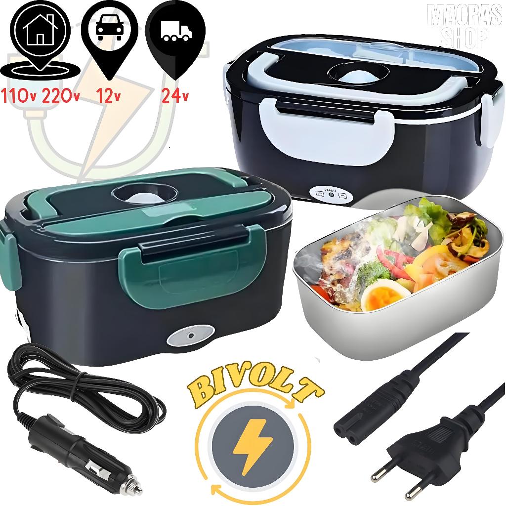 Marmita Elétrica Veicular Tomada Bivolt 110v/220v E 12v/24v - Marmita Térmica Para Comida