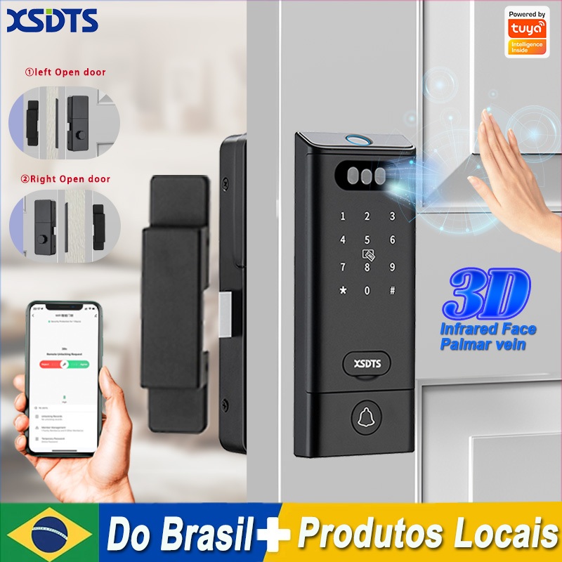 3D Reconhecimento Facial Palmar Veia Fechadura Da Porta Inteligente Tuya Eletrônico Impressão Digita