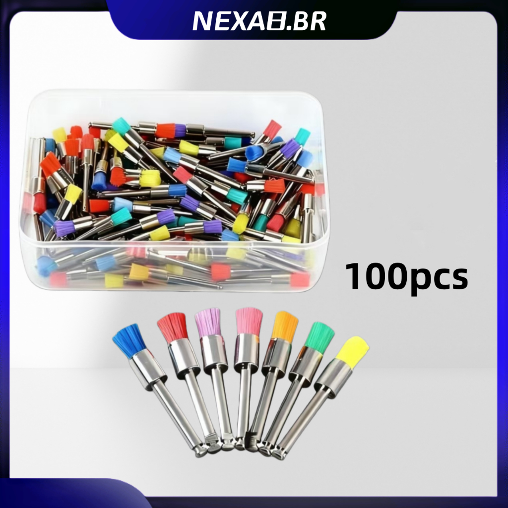 Escova De Dentes Robson 100 Unidades Para Limpeza E Perfil Em Cor Branca