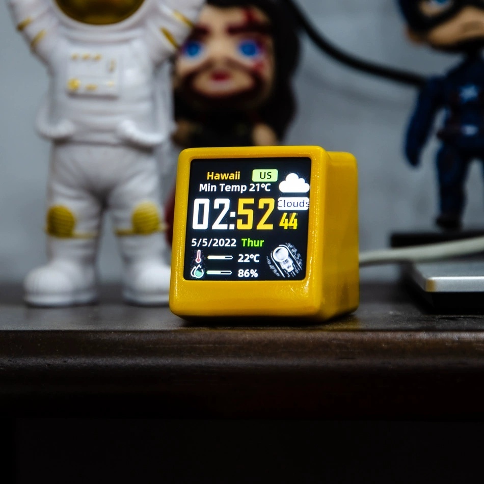 Bonito Portátil Inteligente Wifi Estação Meteorológica Display Tempo Temperatura Umidade Despertador Decoração De Mesa