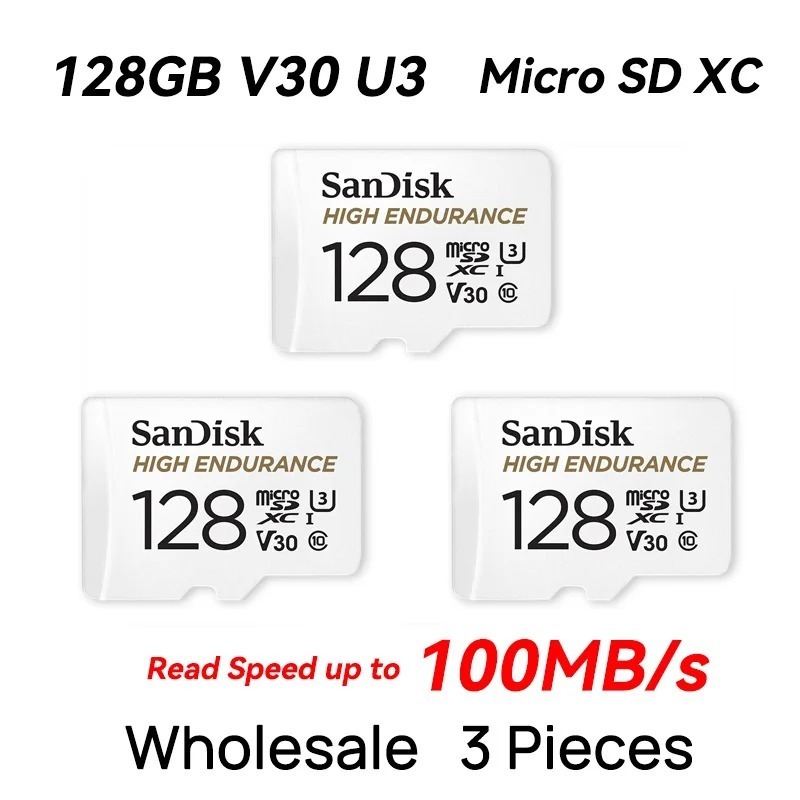 Cartão De Memória SanDisk High Micro SD C10 U3 4K/128GB/256GB/512GB/1TB/2TB 100MB/s TF Para Câmera De Segurança Dash Cam
