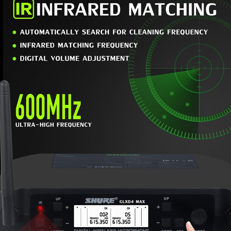 Shure Glxd4 Dois Microfone Profissional Sem Fio KTV FM Performance U Band Beta58a — imagem 2 de 2
