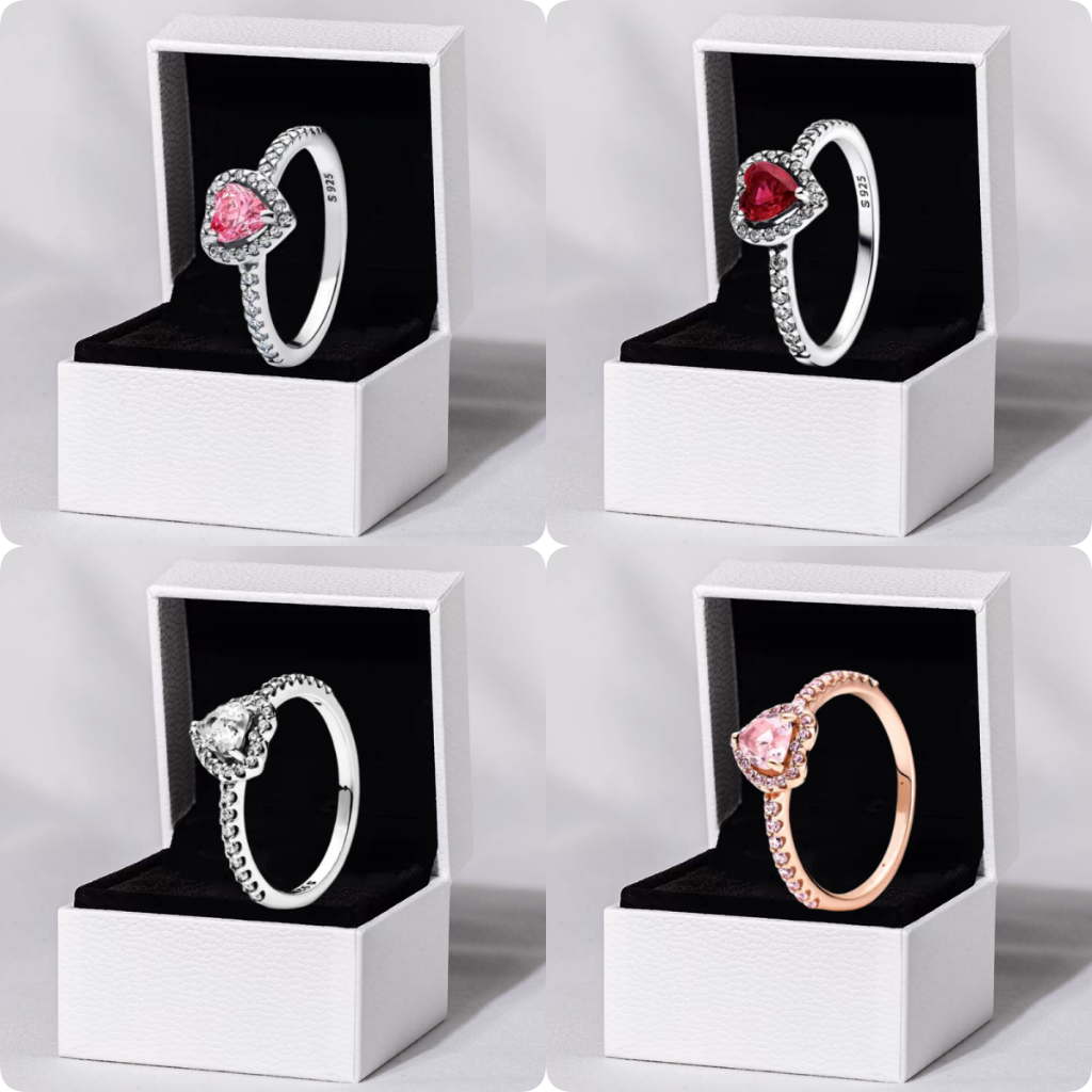 Anel feminino amor de alta qualidade 925|Anel Princesa Rosa Estilo Doce|Presente de Dia dos Namorados