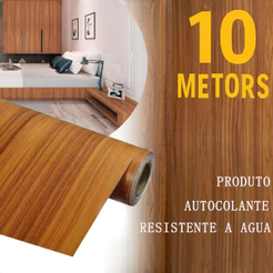 Papel de Adesivo Amadeirado 5M/10M Textura Carvalho Para Porta Sala Quarto Autocolante Luxo