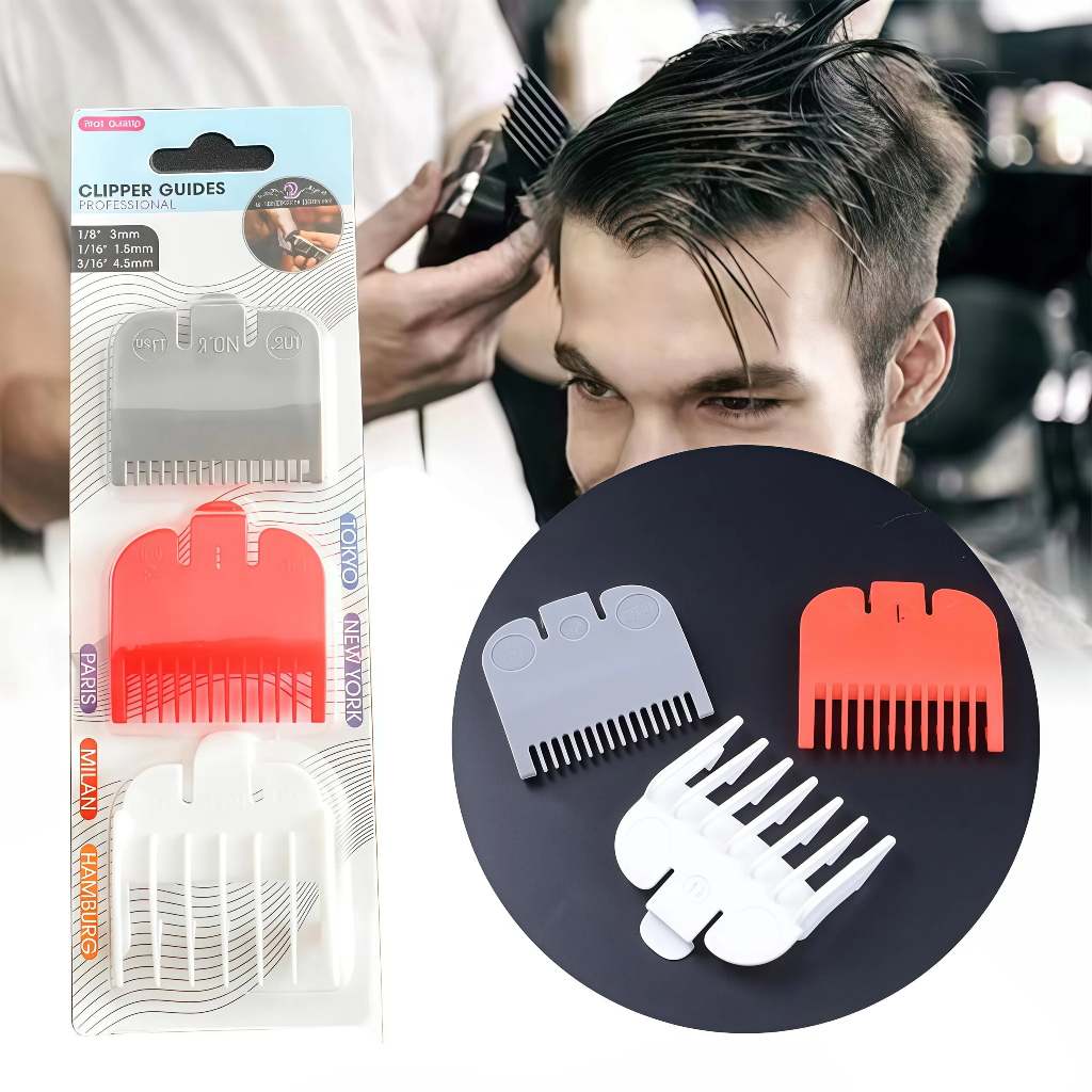 Um conjunto de conjuntos de pentes de limite de 3/10 peças,  1.5, 3 e 4.5mm em Oferta na Shopee