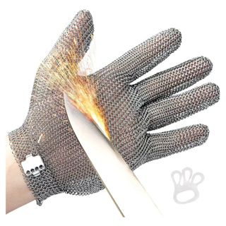 Luva de Aço Alta Proteção Trabalho Serviço Pesado Anti Corte Malha de Aço Inox Com Ajustador em Oferta na Shopee