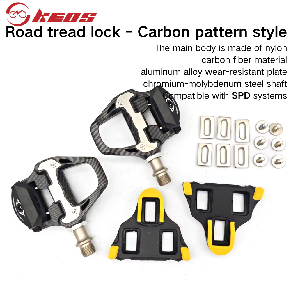Pedais De Bicicleta De Estrada De Fibra De Carbono KEOS Parecem design De Placa De Bloqueio De pedal Ultraleve Do Sistem em Oferta na Shopee