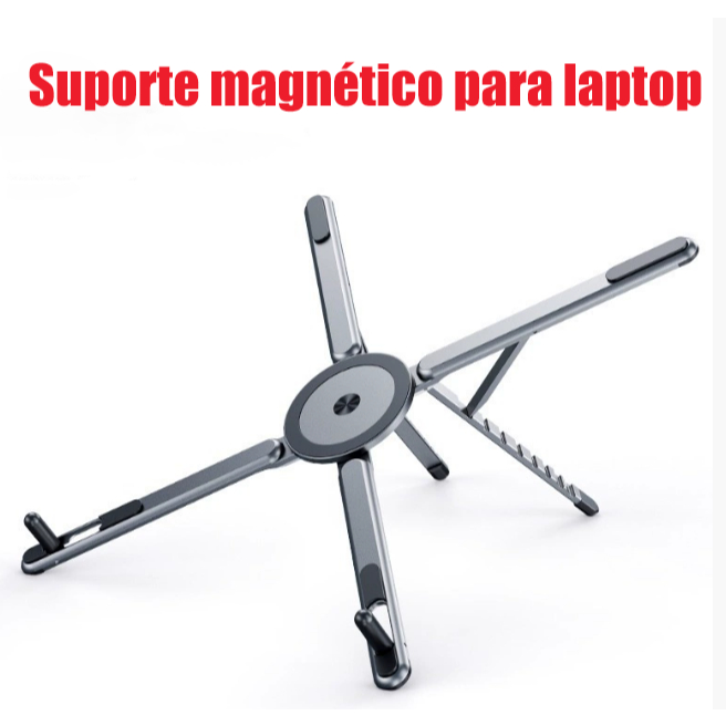 Novo Portátil 4IN1 Suporte Magnético Dobrável De Liga Alumínio Montagem Estável Para Smartphones Tablets Laptops