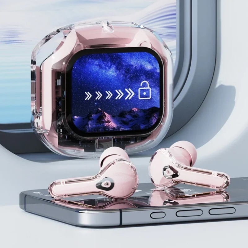 Fones De Ouvido Sem Fio Bluetooth 5.4 ANC Redução Ruído Estéreo Baixo HD Microfone Gamer Fone Com Controle Tela Toque LE