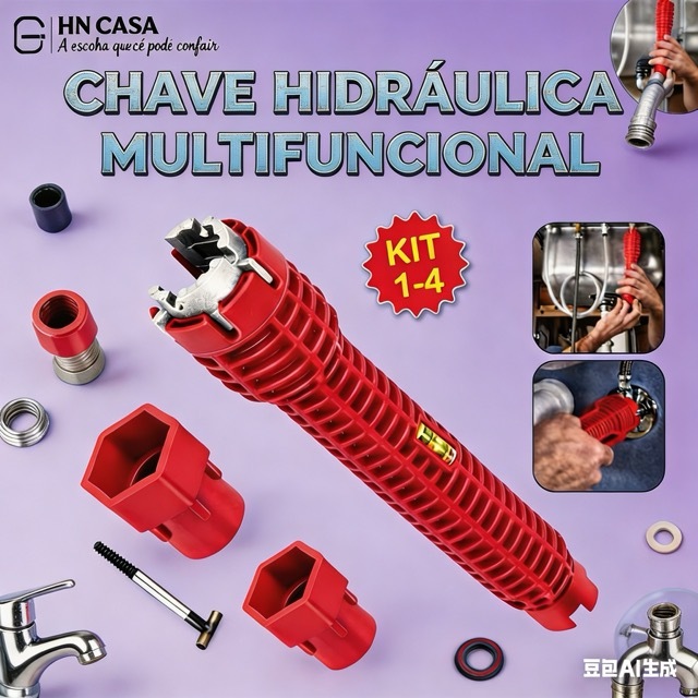 Chave Hidraulica Multifuncional Versátil 8 em 1 Ajustável para diferentes tamanhos