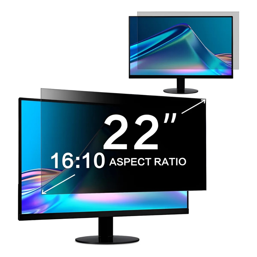 Película De Privacidade Para Monitor 22 : Filtro Segurança Preto