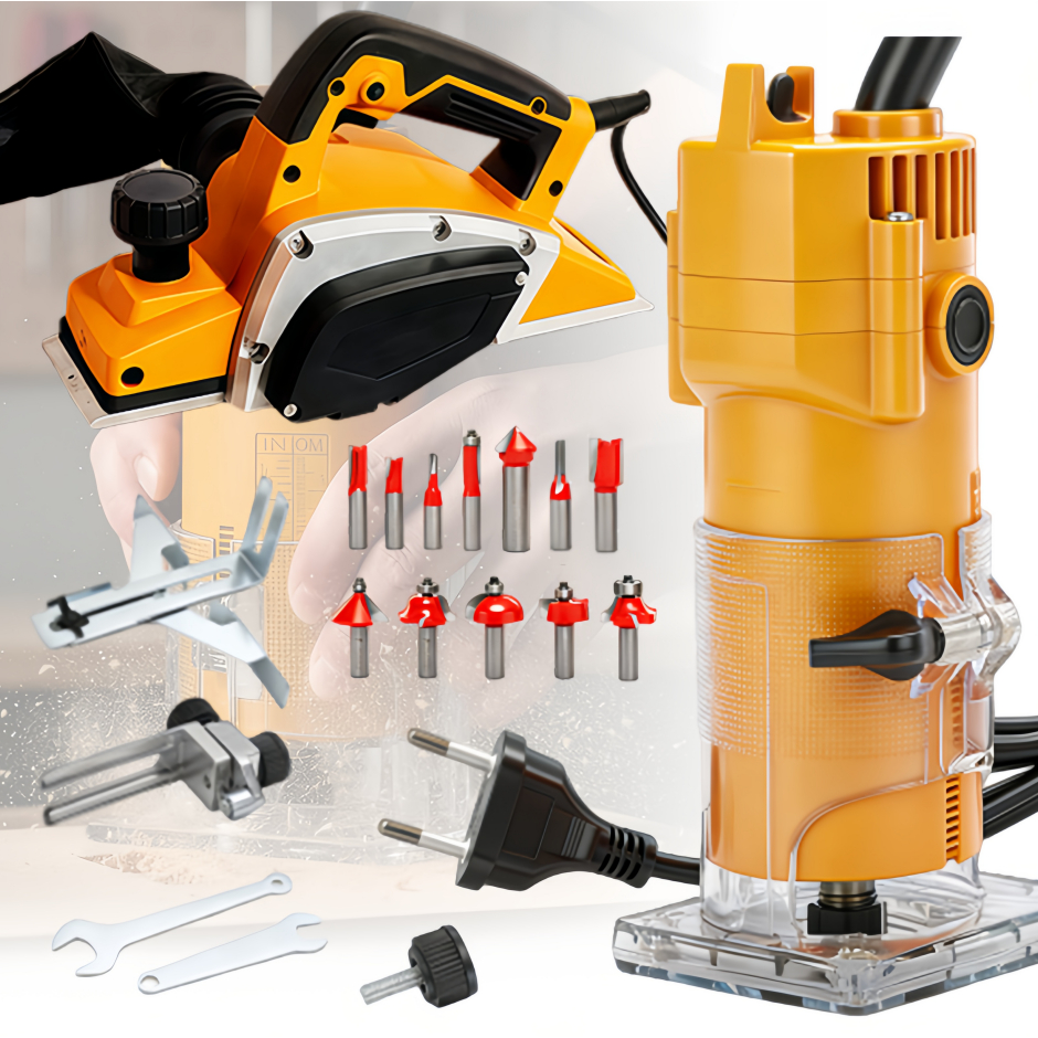 3em1 Tupia 800W+ Fresa 12P + Plaina Lamina Dupla 1000W P/Marceneiro Profissional em Oferta na Shopee