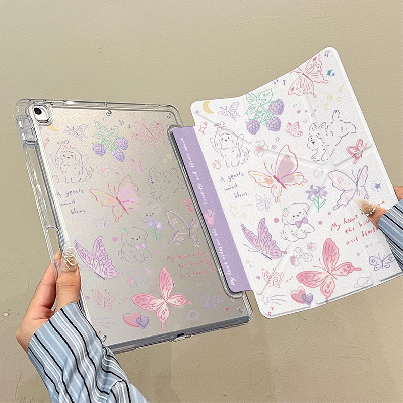 Para ipad 12o 11o 10o 11'10.9 Moda 2026 Desenho Animado Y Suporte Dobrável Capa Protetora Tablet 11 (A16) ipad10th 2022