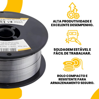 ARAME DE SOLDA MIG TUBULAR USO SEM GÁS 0.8MM 1KG ROLO E71TGS Ferplus em Oferta na Shopee