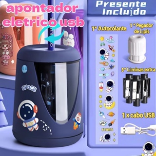 Apontador elétrico com carregamento USB e 2 Furos,para lápis Automático 6-12mm Operado,Para Estudantes Papelaria em Oferta na Shopee