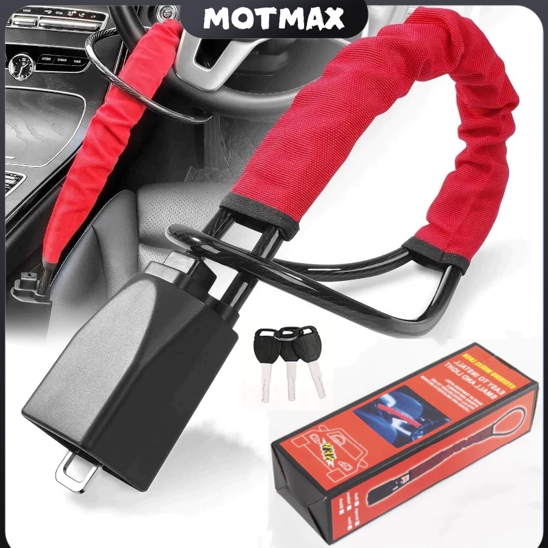 Trava Antifurto para Volante Carro Cinto Segurança Veiculo 3 Chaves