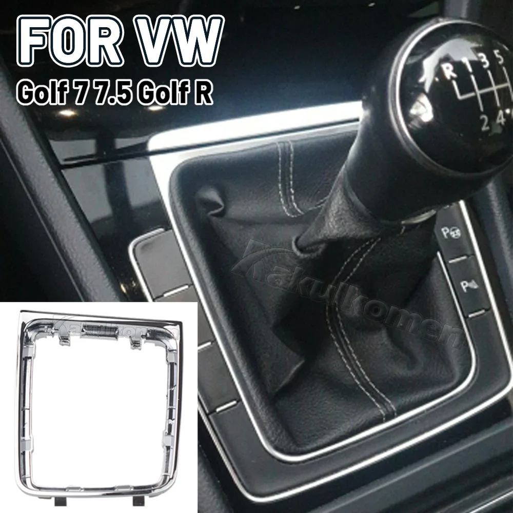 Manual Esquerdo Condução Botão De Mudança De Engrenagem Alavanca Quadro Suporte Círculo Shift Knob Para VW Golf 7 7.5 R