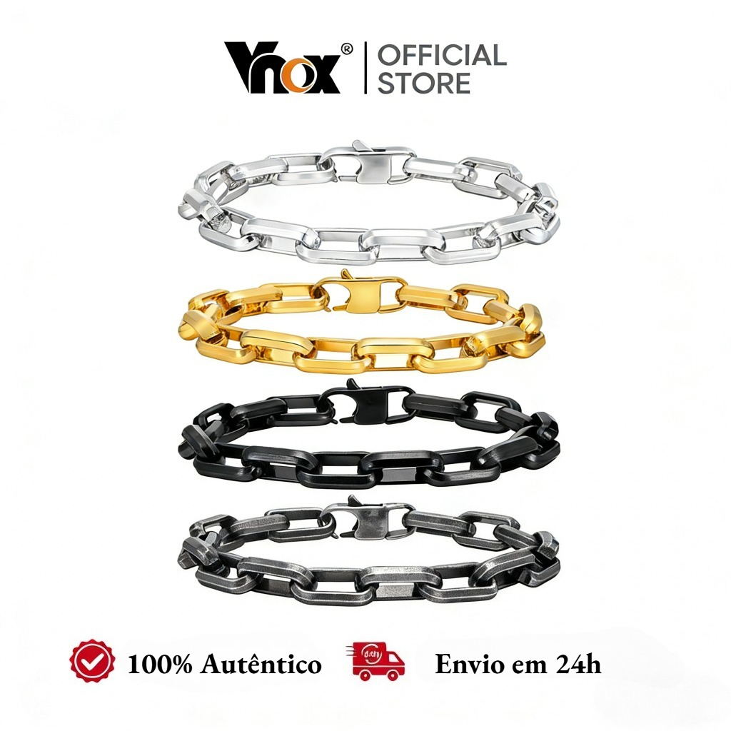 Vnox Vintage Oxidado Preto Elo De Corrente Masculino Pulseira Punk Aço Inoxidável Motocicleta Pulseiras Jóias Presentes