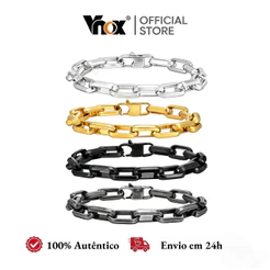 Vnox Vintage Oxidado Preto Elo De Corrente Masculino Pulseira Punk Aço Inoxidável Motocicleta Pulseiras Jóias Presentes