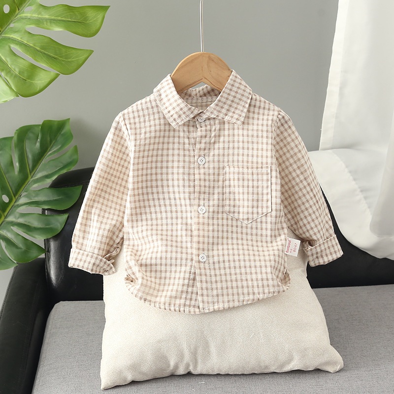 DIIMUU 1-4 Anos Crianças Meninos Camisas Causais Blusas Finas Primavera Verão Manga Comprida Tops Roupas