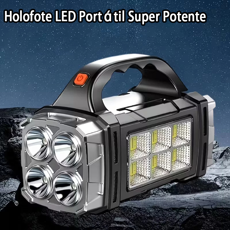Holofote LED Portátil 10W Recarregável com Power Bank 12h Autonomia para Camping e Oficina em Oferta na Shopee