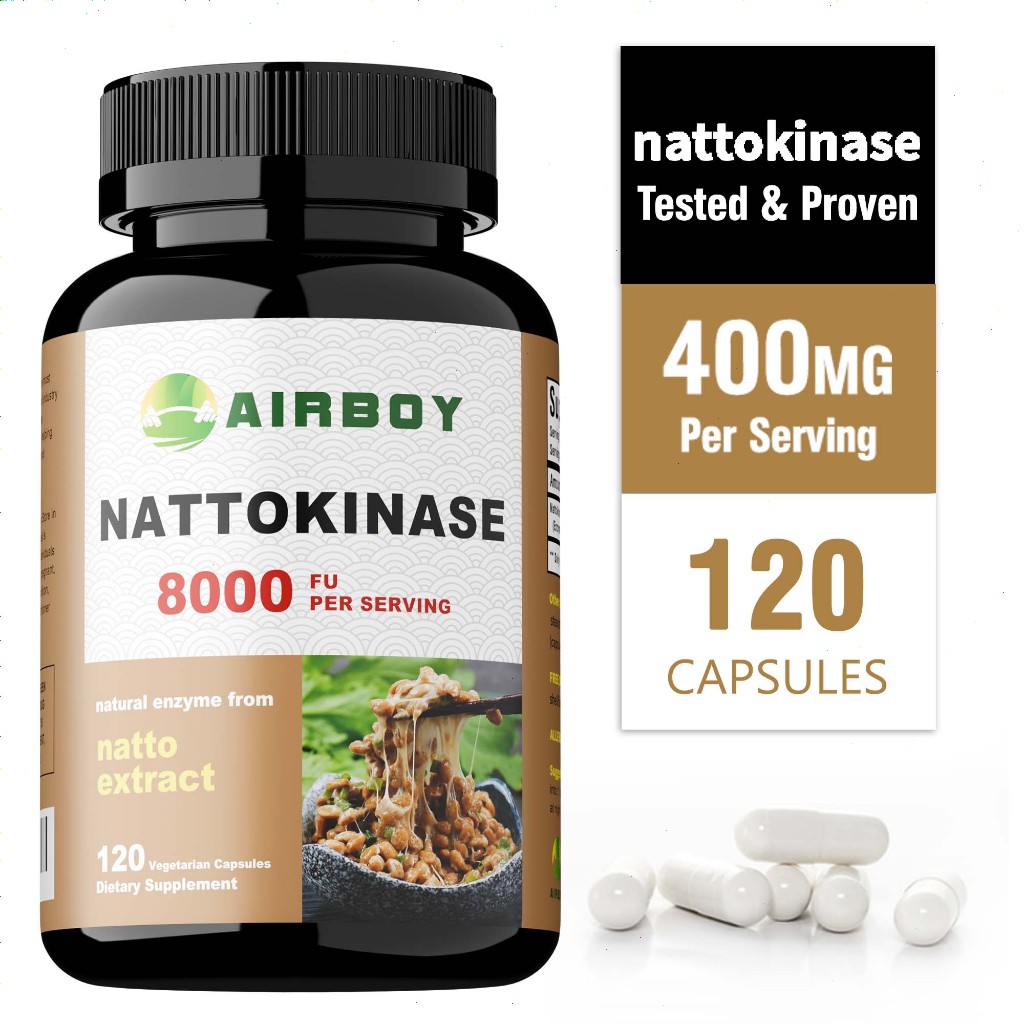 AIRBOY contains 400 mg of nattokinase, made in the USA, 30/60/120 capsules