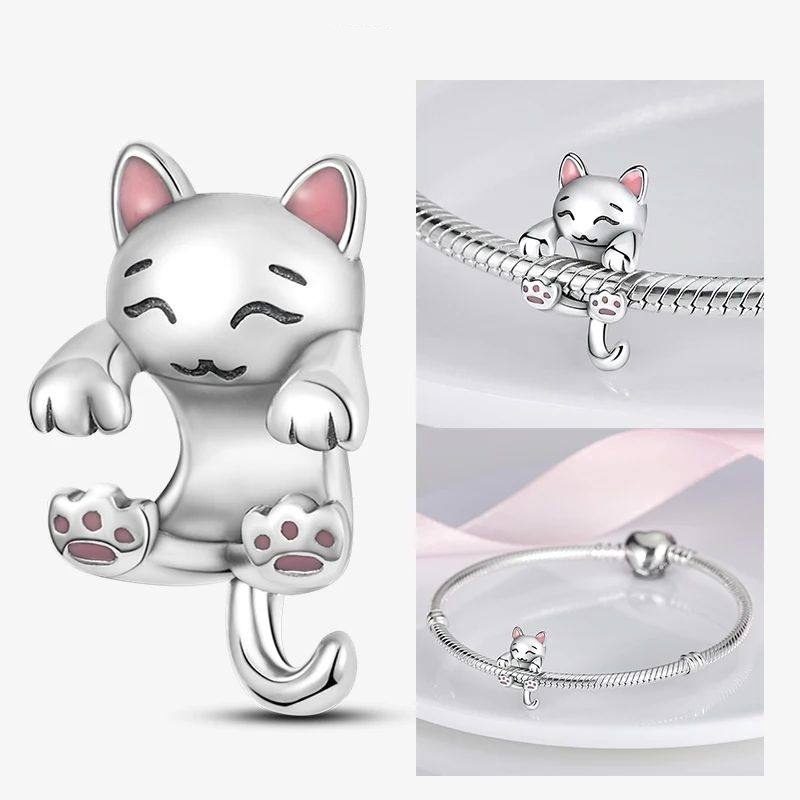 Variedade S925 Prata Pulseira Acessórios Charme Frisado, Charme|Modelo Animal de personagem de Anime|Faça você mesmo faç