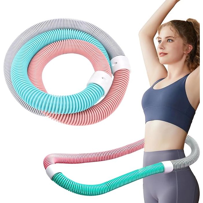 Hula Hoop Fitness Dobrável PVC Silencioso Para Cintura Abdômen Queima Gordura