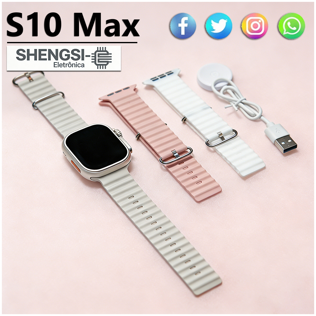 2026 Novo S10 Max Relógio Inteligente Smartwatch 2.2 Polegada Bluetooth Chamadas Esportivo À Prova Calculação de caloria em Oferta na Shopee