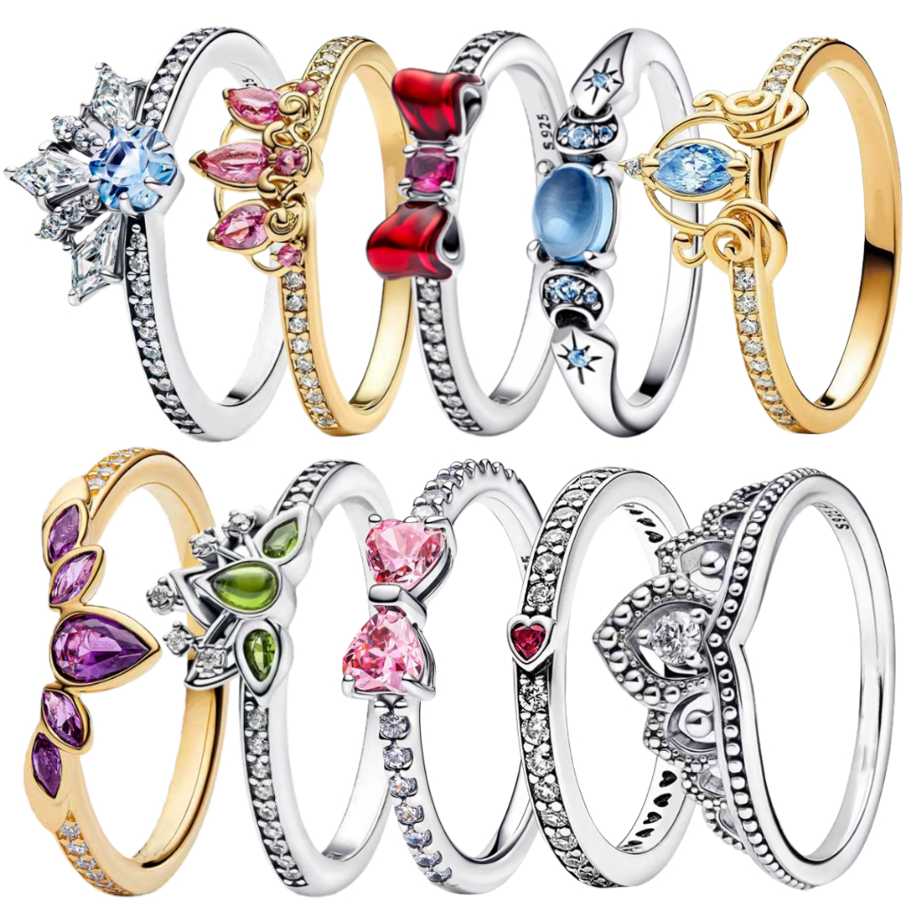 [Entrega em 24 horas] Anel feminino com pingente 925, anel estilo princesa doce, melhor presente para namorada