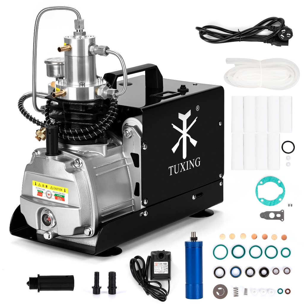 TUXING TXES021 300Bar PCP Compressor de ar 4500Psi Tanque de mergulho de alta pressão Rifle 220V