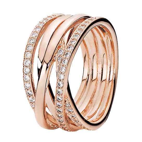 Anel feminino em prata 925|Multi-Anel escalonado|Joias da moda|Anel de diamante Pavé, presente de aniversário