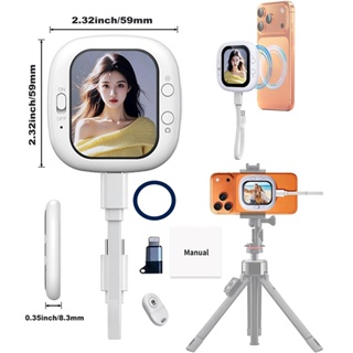Tela Magnética Selfie Monitor para Telefone - Monitor de Câmera Vlog Sem Fio 4K Portátil, para iPhone /Android em Oferta na Shopee