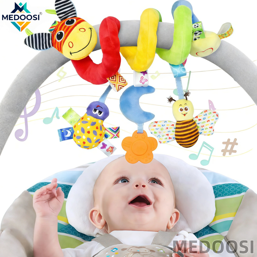 MEDOOSI Mobile Centopeia para Carrinho de Bebe Espiral Ideal E Brinquedo Sensorial 0-3 Anos Conforto Berço Chocalho