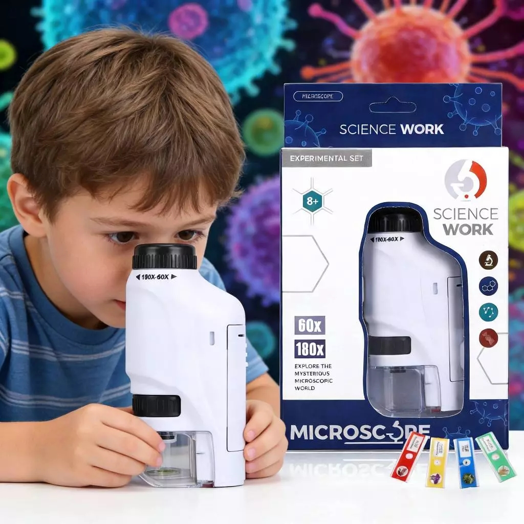 Mini Microscópio De Mão Portátil Com Zoom 60X-180X Para Plantas Infantis para crianças em Oferta na Shopee