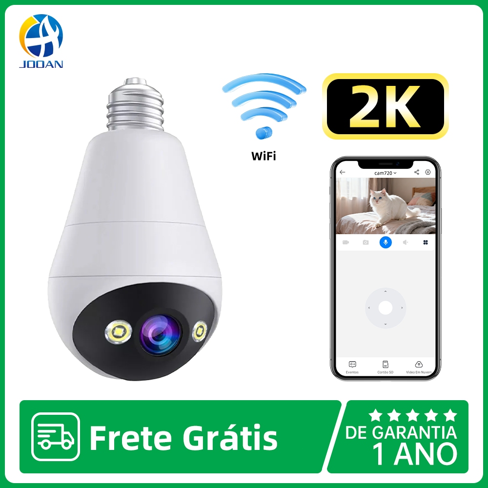 JOOAN Câmera De Segurança Sem Fio Wifi Câmera De Vigilância Hd Visão Noturna Detecção De Movimento