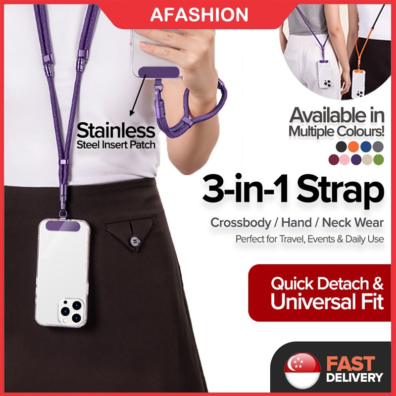Cordão Crossbody Com Alça De Telefone 3 Em 1-Suporte Ajustável Para Clipe De Todas As Capas 7 Mm De Espessura (Pescoço , em Oferta na Shopee
