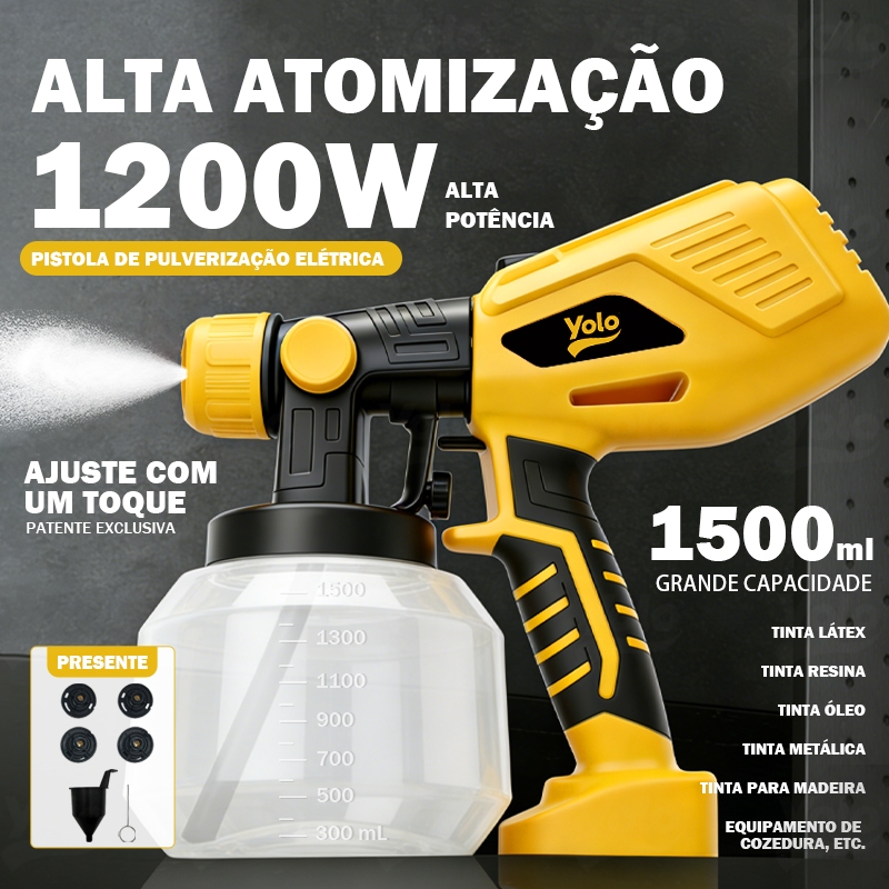 Pistola elétrica de pintura, artefato de tinta látex, pulverizador doméstico, pequeno, alta atomização, pote de spray