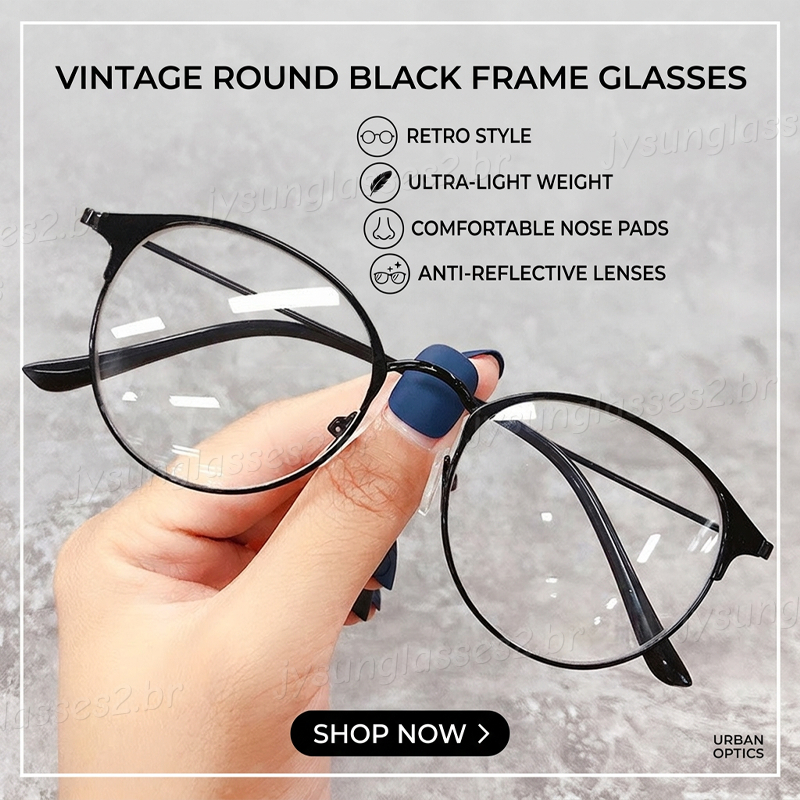 Óculos Redondos De Metal Substituível Anti-Radiação em Oferta na Shopee