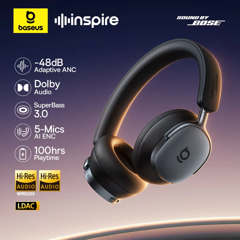 BOSE Baseus X Sound Da Bosebaseus Inspire XH1 Fones De Ouvido Sem Fio Com Cancelamento De Ruído De Alta Resolução-48dB A