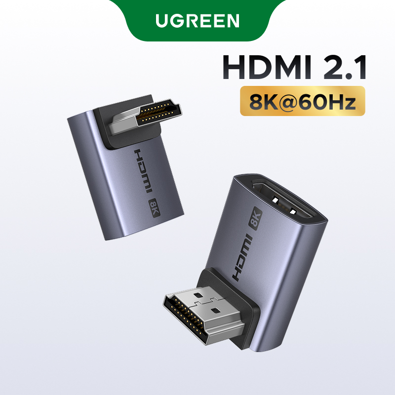 UGREEN HDMI 8K @ 60Hz 90 ° Adaptador De Ângulo Reto Macho Para Fêmea Conversor De Liga De Alumínio