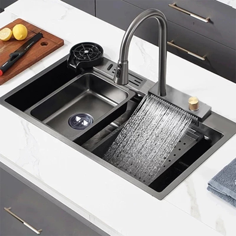 Kit Cuba Cozinha Gourmet Aço Inox C/ Torneira Flexível Preto!!