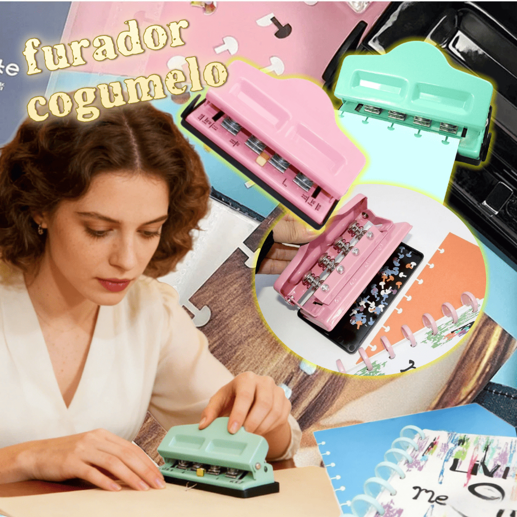 4 Buraco Criativo Cogumelo Hole Perfurador Disco Anel Artesanato Escritóri Ferramenta Cortador De Papel para A3/A4/A5
