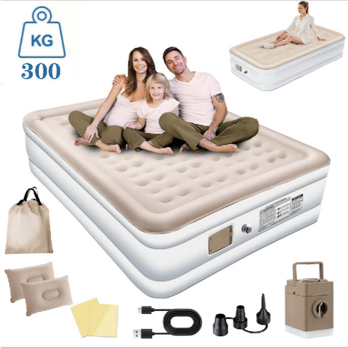 Colchão Inflável Casal Cama/Individual De Campanha Bomba Inflável Com Bateria De Lítio Integrada 205 * 155 e 200 * 100CM