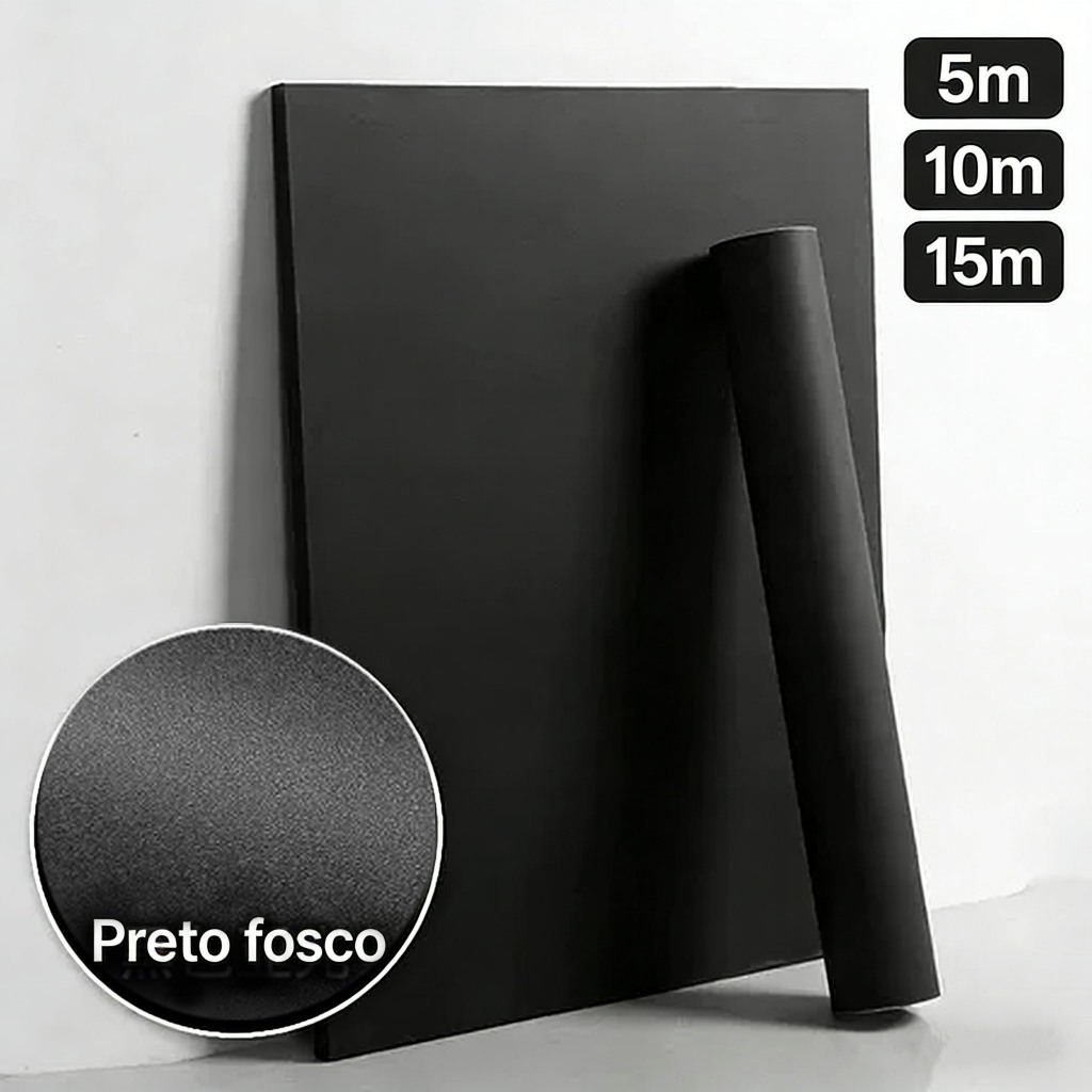 5/10/15/20 Metros Papel de Parede Preto Fosco+ Espátula Aplicação Adesivo Autocolante Cozinha Moveis em Oferta na Shopee