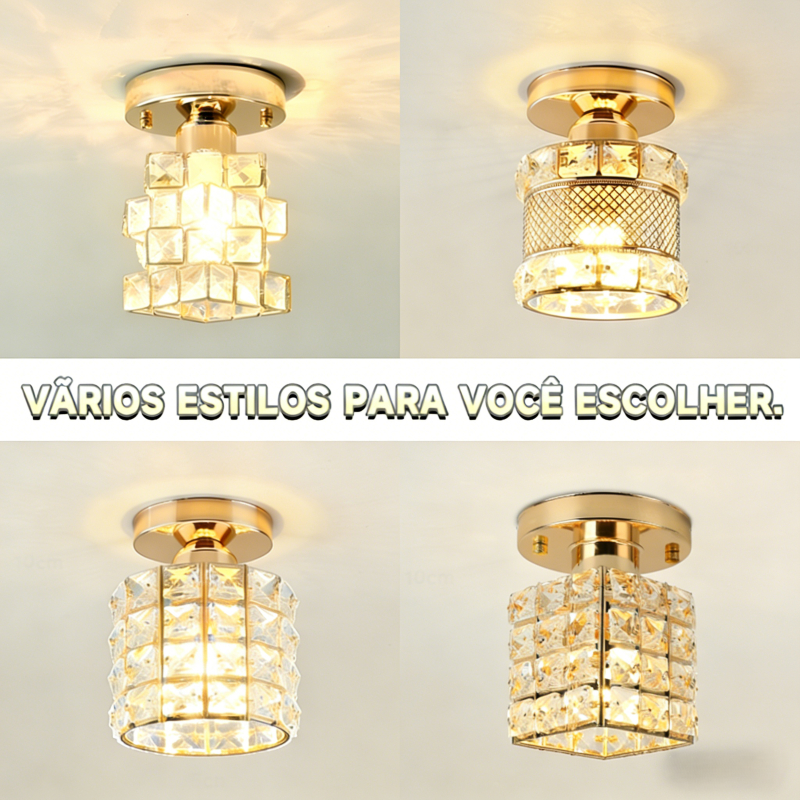 Luminária De Teto Cristal 110V-220V Simplicidade Moderna Corredor Sala De Estar Varanda Quarto