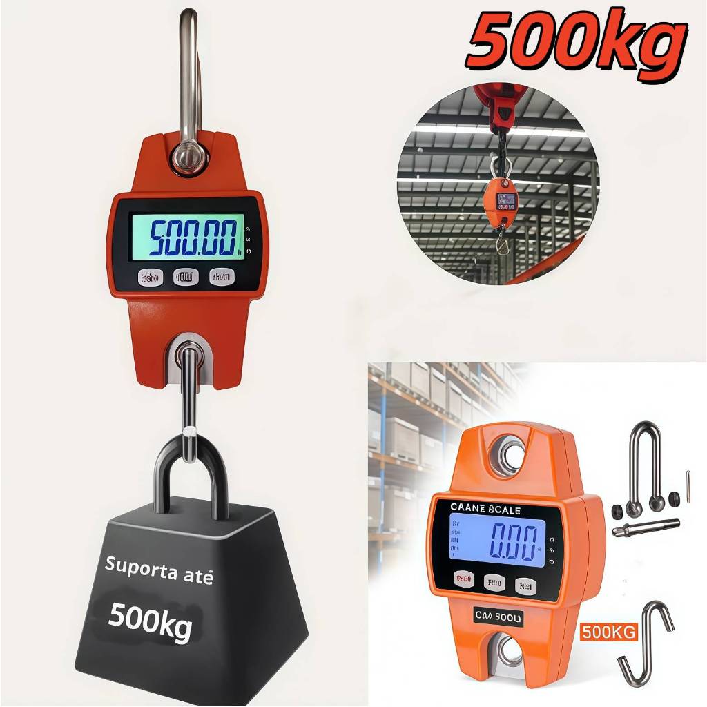 Balança Digital 500 Kg Guindaste Industrial Lcd Portátil
